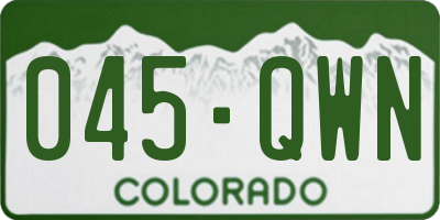 CO license plate 045QWN