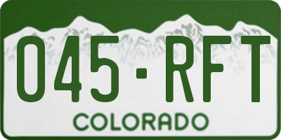 CO license plate 045RFT