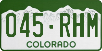 CO license plate 045RHM