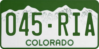 CO license plate 045RIA