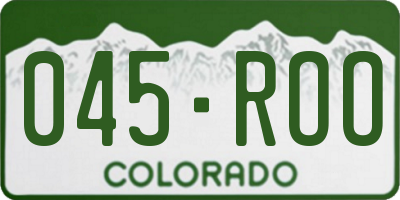 CO license plate 045ROO