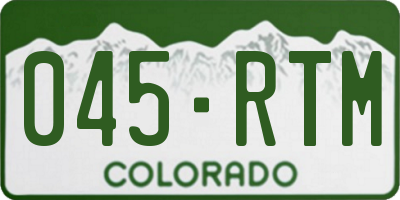 CO license plate 045RTM