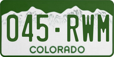 CO license plate 045RWM
