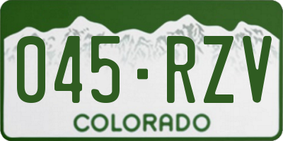 CO license plate 045RZV
