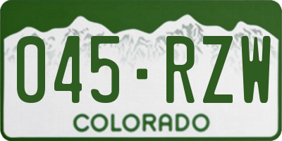 CO license plate 045RZW