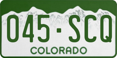 CO license plate 045SCQ