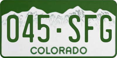 CO license plate 045SFG