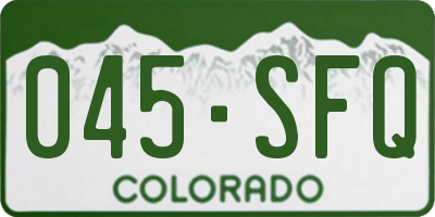 CO license plate 045SFQ