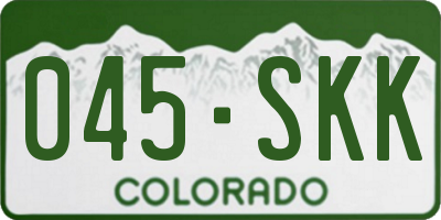 CO license plate 045SKK