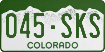 CO license plate 045SKS