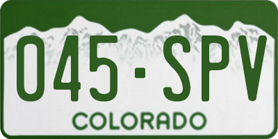CO license plate 045SPV