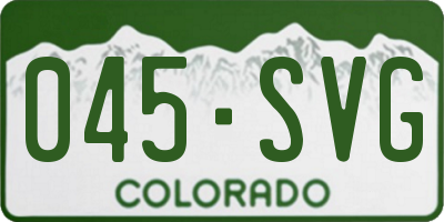 CO license plate 045SVG