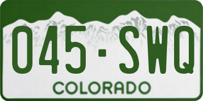 CO license plate 045SWQ