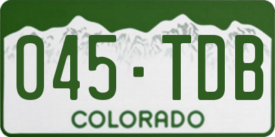 CO license plate 045TDB