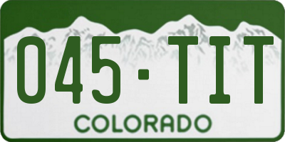 CO license plate 045TIT