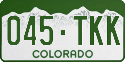 CO license plate 045TKK