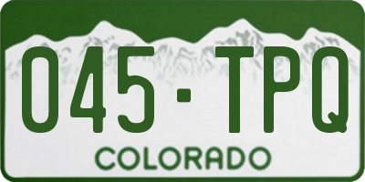 CO license plate 045TPQ
