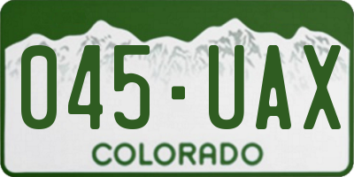 CO license plate 045UAX