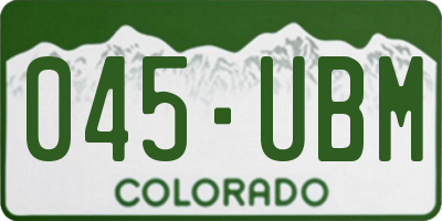 CO license plate 045UBM
