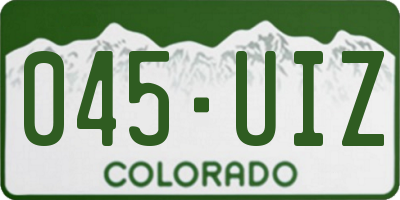 CO license plate 045UIZ