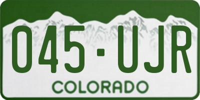 CO license plate 045UJR