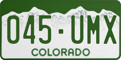 CO license plate 045UMX