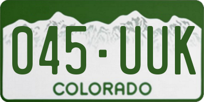 CO license plate 045UUK