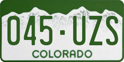CO license plate 045UZS