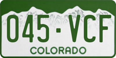 CO license plate 045VCF