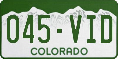 CO license plate 045VID