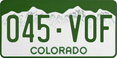 CO license plate 045VOF