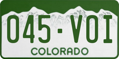 CO license plate 045VOI