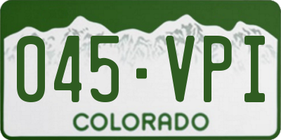 CO license plate 045VPI
