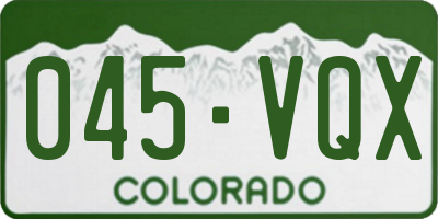 CO license plate 045VQX