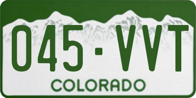CO license plate 045VVT