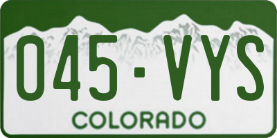 CO license plate 045VYS