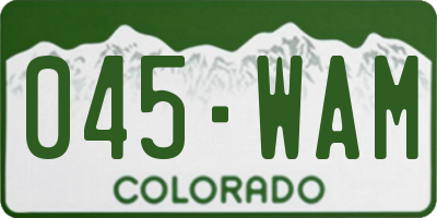 CO license plate 045WAM