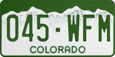CO license plate 045WFM