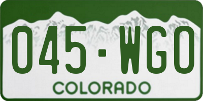 CO license plate 045WGO