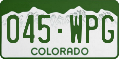 CO license plate 045WPG