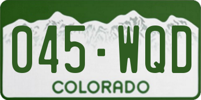 CO license plate 045WQD