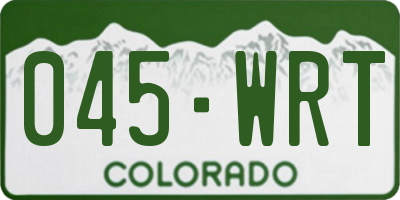 CO license plate 045WRT