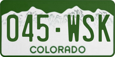 CO license plate 045WSK