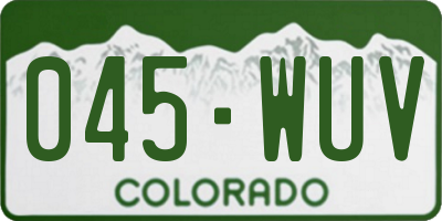 CO license plate 045WUV