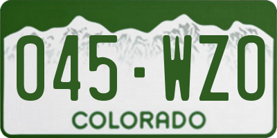 CO license plate 045WZO