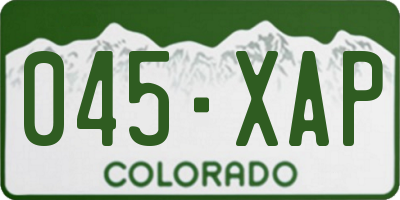 CO license plate 045XAP