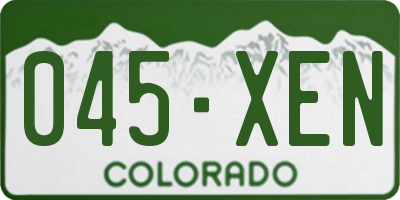 CO license plate 045XEN