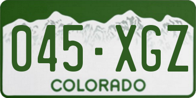 CO license plate 045XGZ