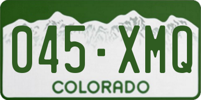 CO license plate 045XMQ