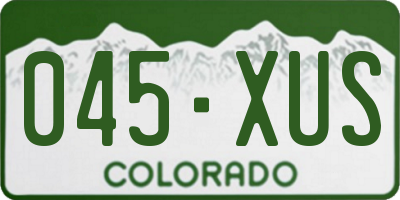 CO license plate 045XUS